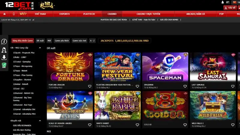 Bắn cá 12bet có kho game đồ sộ bậc nhất